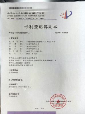 專利登記簿副本